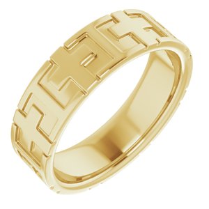14K Yellow 7 mm Cross Band Size 12 - Siddiqui Jewelers