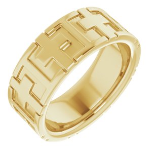 14K Yellow 7 mm Cross Band Size 5.5 - Siddiqui Jewelers