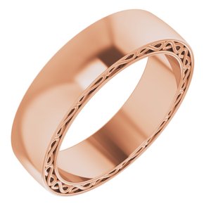 14K Rose 6 mm Infinity-Inspired Band Size 10 - Siddiqui Jewelers