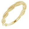 14K Yellow Stackable Twisted Beaded Ring - Siddiqui Jewelers