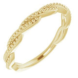 14K Yellow Stackable Twisted Beaded Ring - Siddiqui Jewelers