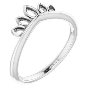 Sterling Silver Marquise-Shaped Crown Ring - Siddiqui Jewelers