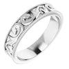 Platinum 5 mm Scroll Band with Milgrain  Size 10 - Siddiqui Jewelers
