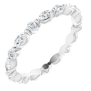 Platinum 5/8 CTW Diamond Eternity Band Size 5.5 - Siddiqui Jewelers