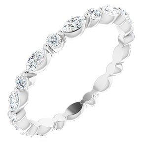 14K White 3/4 CTW Diamond Eternity Band Size 6.5 - Siddiqui Jewelers