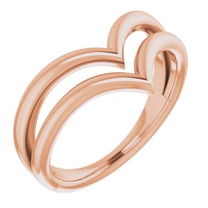 14K Rose Double V Ring - Siddiqui Jewelers