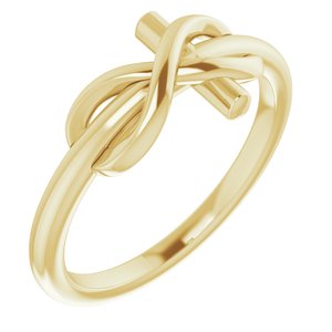 14K Yellow Infinity-Inspired Cross Ring - Siddiqui Jewelers