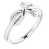 14K White Infinity-Inspired Cross Ring - Siddiqui Jewelers
