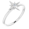 14K White .03 CT Diamond Star Ring - Siddiqui Jewelers