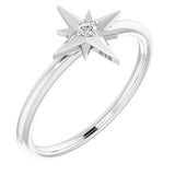 14K White .03 CT Diamond Star Ring - Siddiqui Jewelers