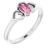 14K White 5x3 mm Oval Tourmaline Youth Heart Ring - Siddiqui Jewelers