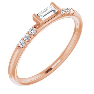 14K Rose 1/5 CTW Diamond Stackable Accented Ring - Siddiqui Jewelers
