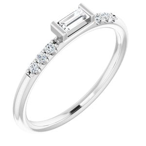 14K White 1/5 CTW Diamond Stackable Accented Ring - Siddiqui Jewelers