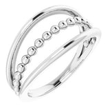 Sterling Silver Negative Space Beaded Ring - Siddiqui Jewelers