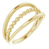 14K Yellow Negative Space Beaded Ring - Siddiqui Jewelers