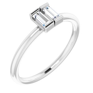 14K White 1/4 CTW Diamond Two-Stone Ring - Siddiqui Jewelers