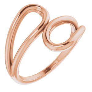 14K Rose Loop Bypass Ring - Siddiqui Jewelers