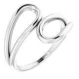 14K White Loop Bypass Ring - Siddiqui Jewelers