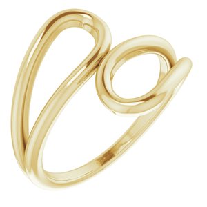 14K Yellow Loop Bypass Ring - Siddiqui Jewelers