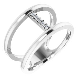 Sterling Silver .04 CTW Diamond Negative Space Ring - Siddiqui Jewelers