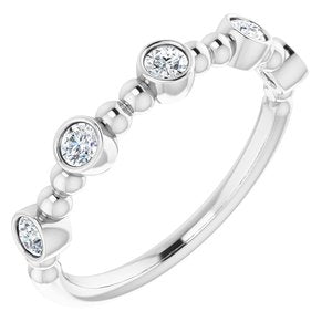 14K White .33 CTW Diamond Stackable Ring - Siddiqui Jewelers