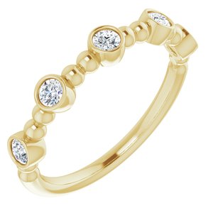 14K Yellow .33 CTW Diamond Stackable Ring - Siddiqui Jewelers