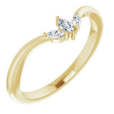 14K Yellow 1/8 CTW Diamond Three-Stone V Ring - Siddiqui Jewelers