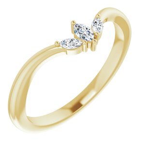 14K Yellow 1/8 CTW Diamond Three-Stone V Ring - Siddiqui Jewelers