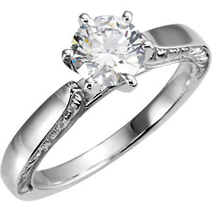 10K White & 14K White 1/4 CTW Diamond Engagement Ring - Siddiqui Jewelers