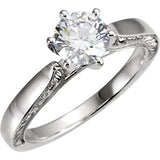 10K & 14K White Cubic Zirconia Engagement Ring - Siddiqui Jewelers