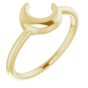 14K Yellow Crescent Moon Ring - Siddiqui Jewelers