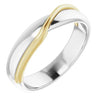 14K White & Yellow 5 mm Pattern Band Size 10 - Siddiqui Jewelers