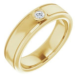 14K Yellow 3 mm Round .10 CTW Men's Diamond Ring  -Siddiqui Jewelers