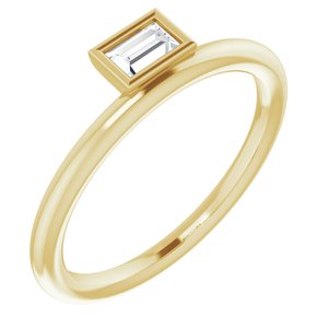 14K Yellow 1/6 CT Diamond Asymmetrical Stackable Ring - Siddiqui Jewelers