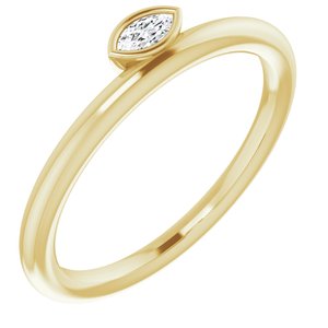 14K Yellow .07 CT Diamond Asymmetrical Stackable Ring - Siddiqui Jewelers