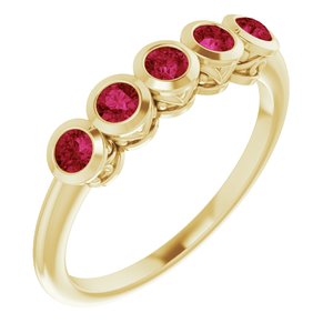 14K Yellow Chatham® Created Ruby Ring - Siddiqui Jewelers