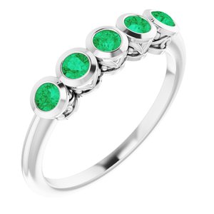 14K White Emerald Ring - Siddiqui Jewelers