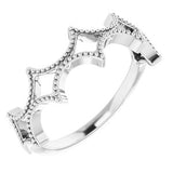 14K White Stackable Geometric Ring - Siddiqui Jewelers