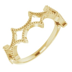 14K Yellow Stackable Geometric Ring - Siddiqui Jewelers