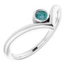 Sterling Silver Chatham® Created Alexandrite Solitaire Bezel-Set "V" Ring - Siddiqui Jewelers