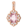 14K Rose Morganite & .07 CTW Diamond Pendant - Siddiqui Jewelers