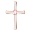 14K Rose Morganite Cross Pendant    -Siddiqui Jewelers