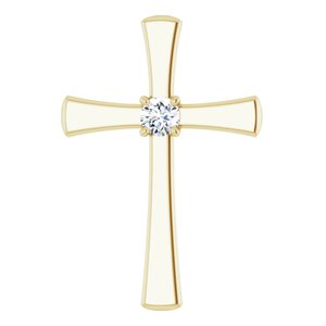 14K Yellow 1/5 CTW Diamond Cross Pendant  -Siddiqui Jewelers