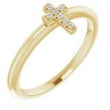 14K Yellow .03 CTW Diamond Stackable Cross Ring-Siddiqui Jewelers