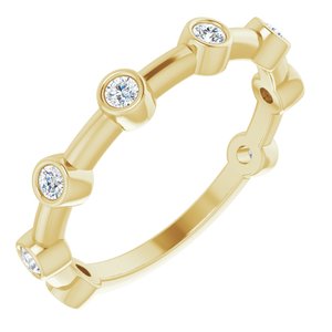 14K Yellow 1/4 CTW Diamond Bezel-Set Bar Ring - Siddiqui Jewelers