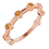 14K Rose Citrine Bezel-Set Bar Ring - Siddiqui Jewelers