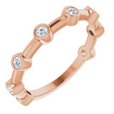 14K Rose 1/4 CTW Diamond Bezel-Set Bar Ring - Siddiqui Jewelers