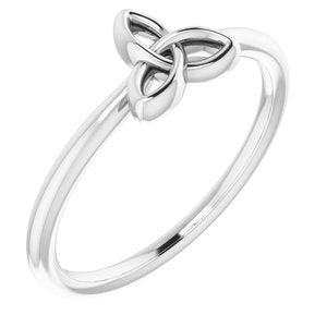 14K White Stackable Celtic-Inspired Trinity Ring - Siddiqui Jewelers