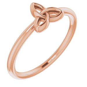 14K Rose Stackable Celtic-Inspired Trinity Ring - Siddiqui Jewelers