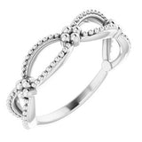 Sterling Silver Beaded Stackable Ring - Siddiqui Jewelers